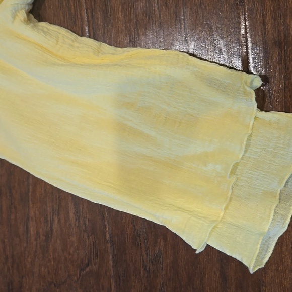 🔥Soft Surroundings Yellow Siesta Key 3/4 Sleeve Top - Picture 8 of 9